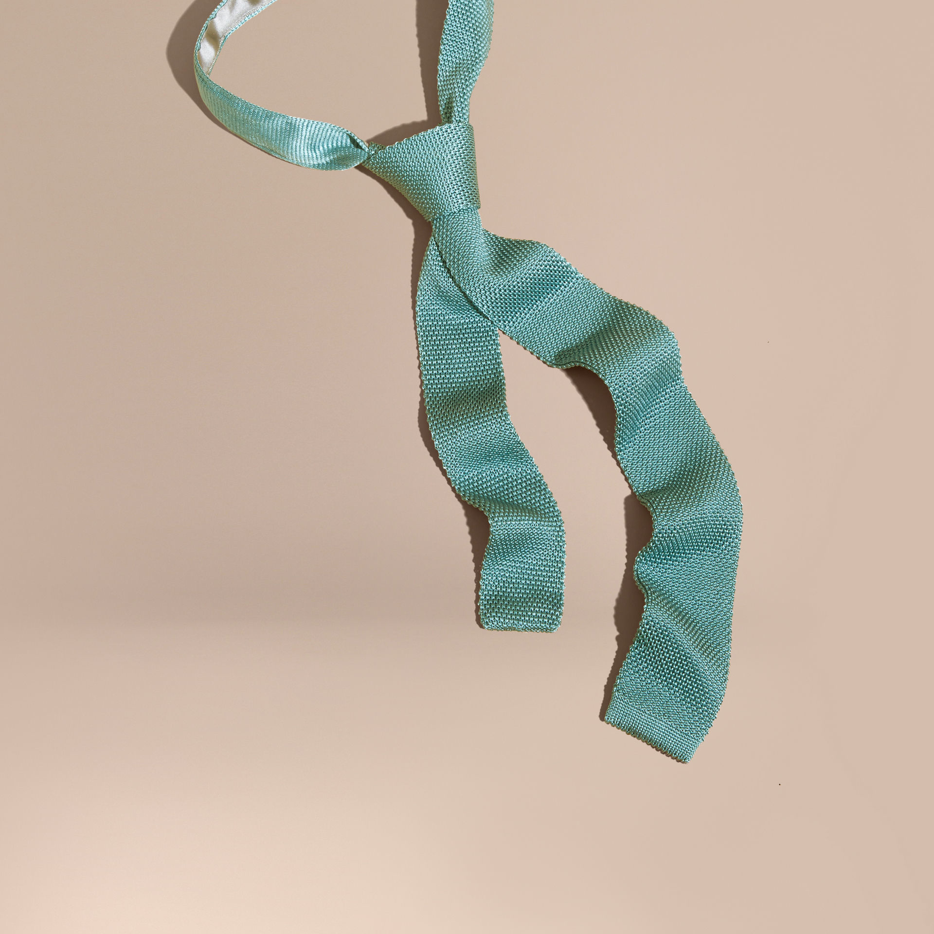 Burberry Slim Cut Knitted Silk Tie Eucalyptus Green in Green for Men